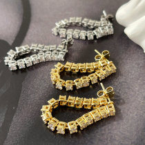 Short zircon line earrings