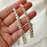 Long zircon earrings