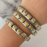Elastic stainless steel heart bracelet