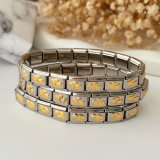 Elastic stainless steel heart bracelet