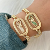 Religion cuban chain bracelet