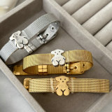 Stainless steel bear bracelet