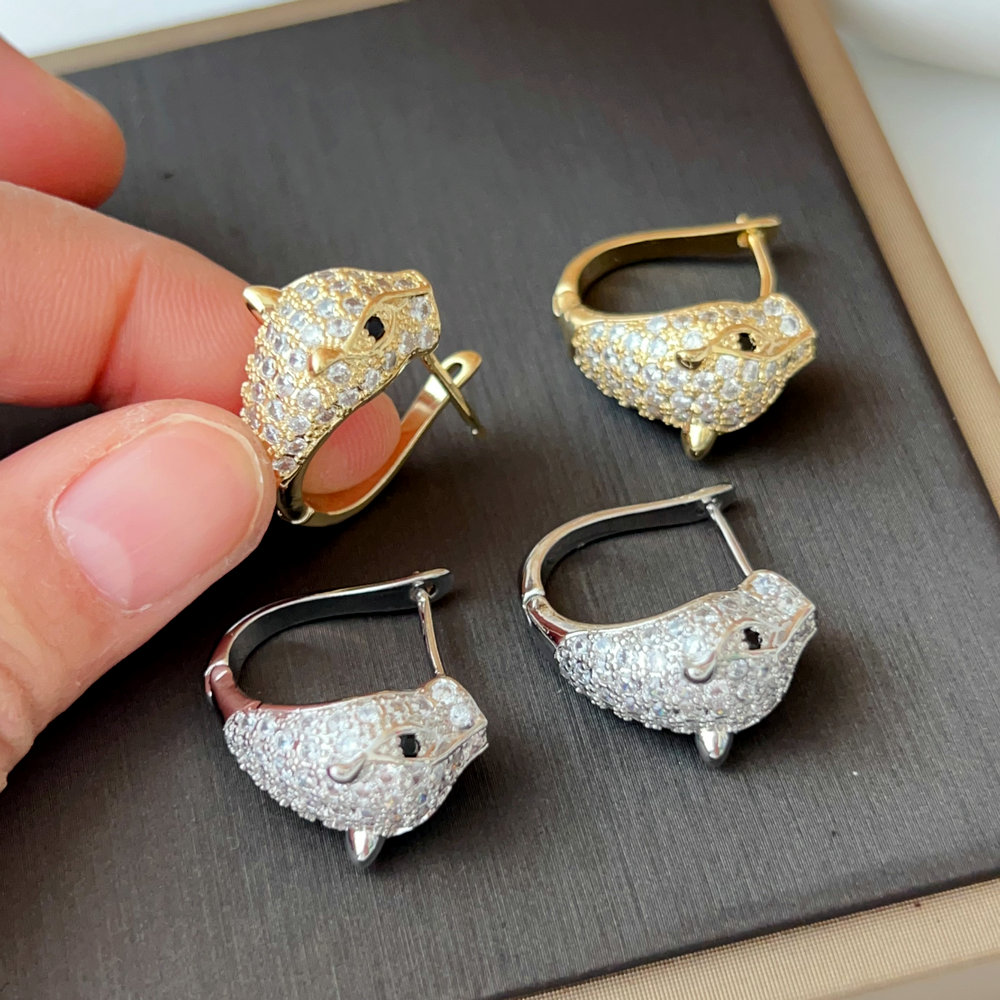 Pave snake earrings