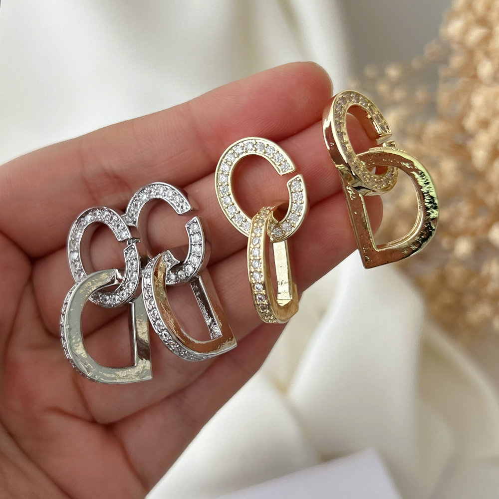 Pave zircon cd earrings