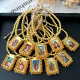 Handmade gold bead religious pendant bracelet