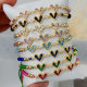 Pave heart bracelet