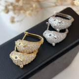 Pave snake earrings