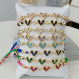 Pave heart bracelet
