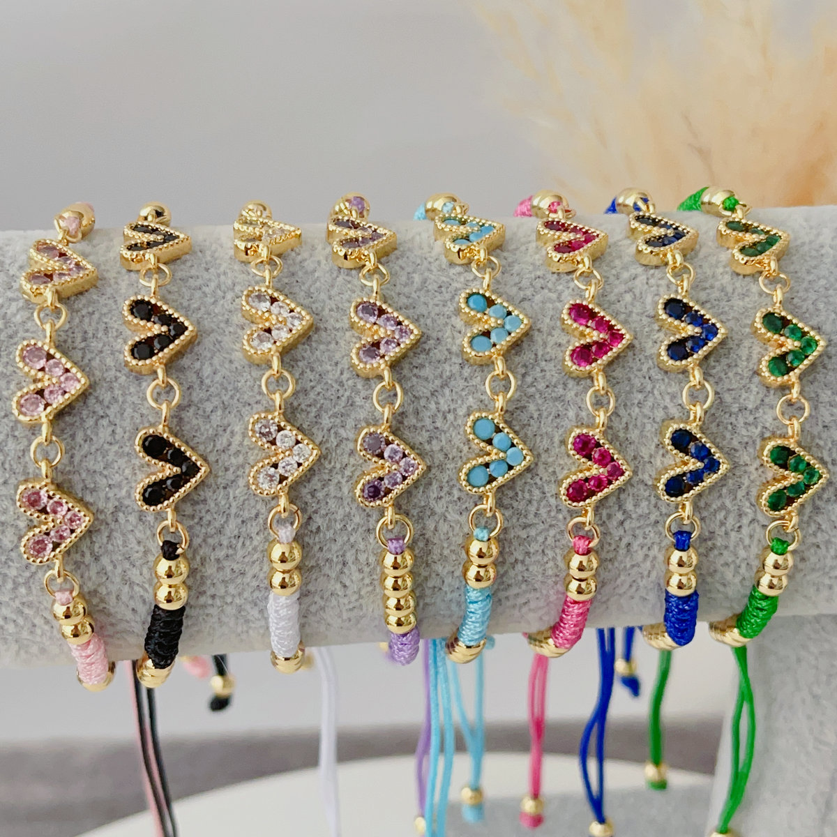 Pave heart bracelet