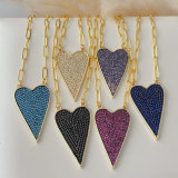 Pave heart necklace