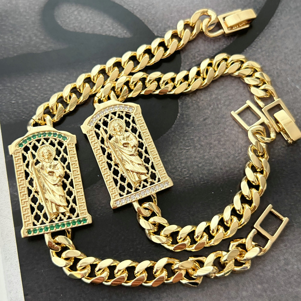 Religion cuban chain bracelet