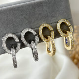 Pave zircon cd earrings