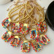 Handmade colorful bead religious pendant bracelet