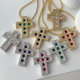 Pave cross pendant necklace