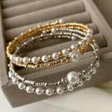 Pave pearl bangle