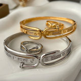 Pave set nail bangle