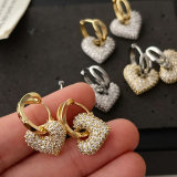 Small heart charm earrings