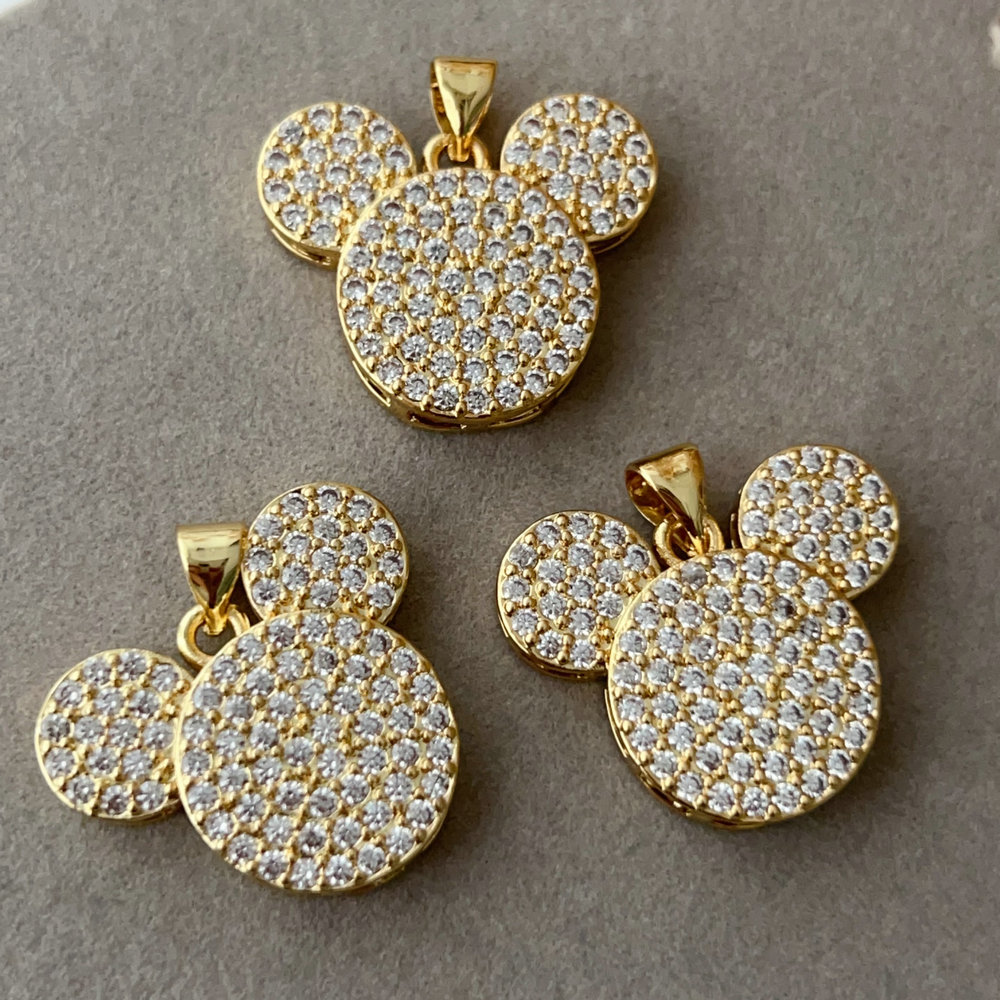Pave zircon mickey charm