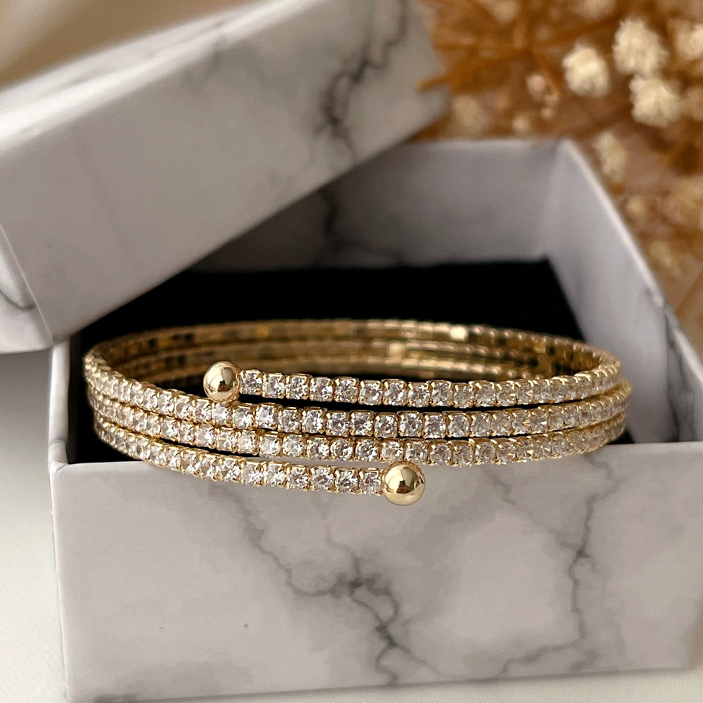 Pave zircon chunky bangle