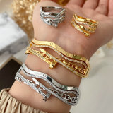 Chunky nail set bangle with ring
