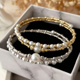 Pave pearl bangle