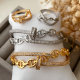 Chunky nail set bangle with ring