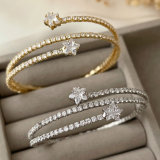 Pave star crystal bangle