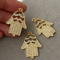 Pave hand charm