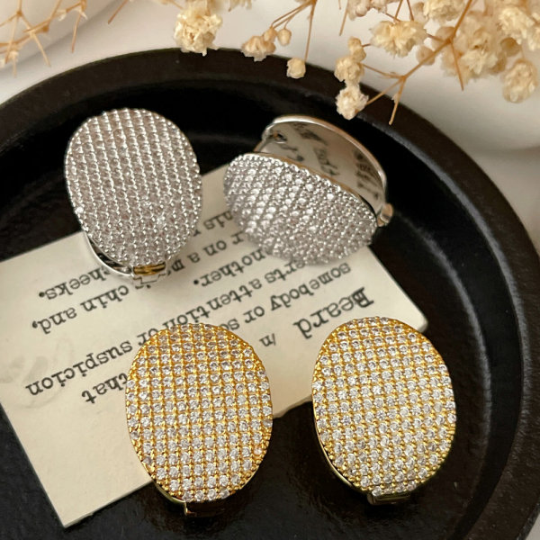 Chunky zircon style earrings