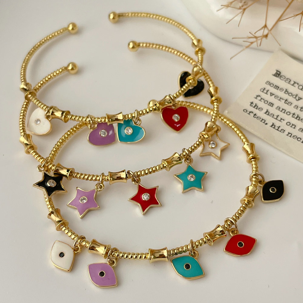 Enemal eye charms bracelet