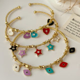 Enemal eye charms bracelet