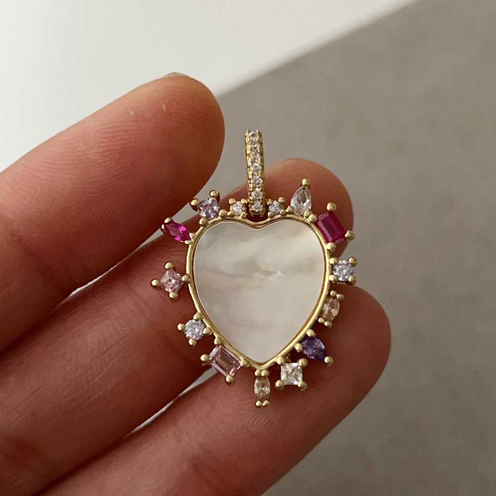 Pave heart charm