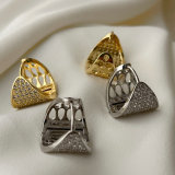 Triangle zircon earrings
