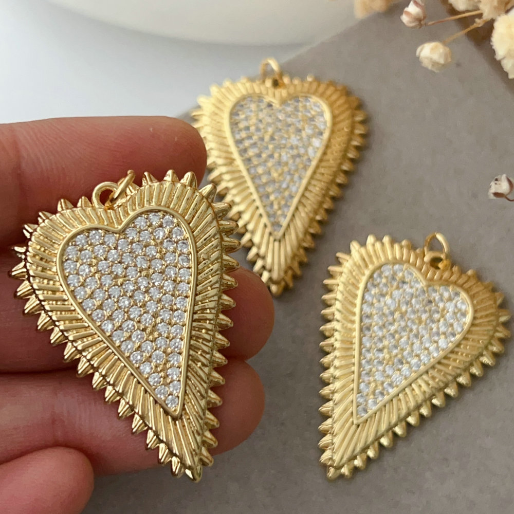 Pave heart charm