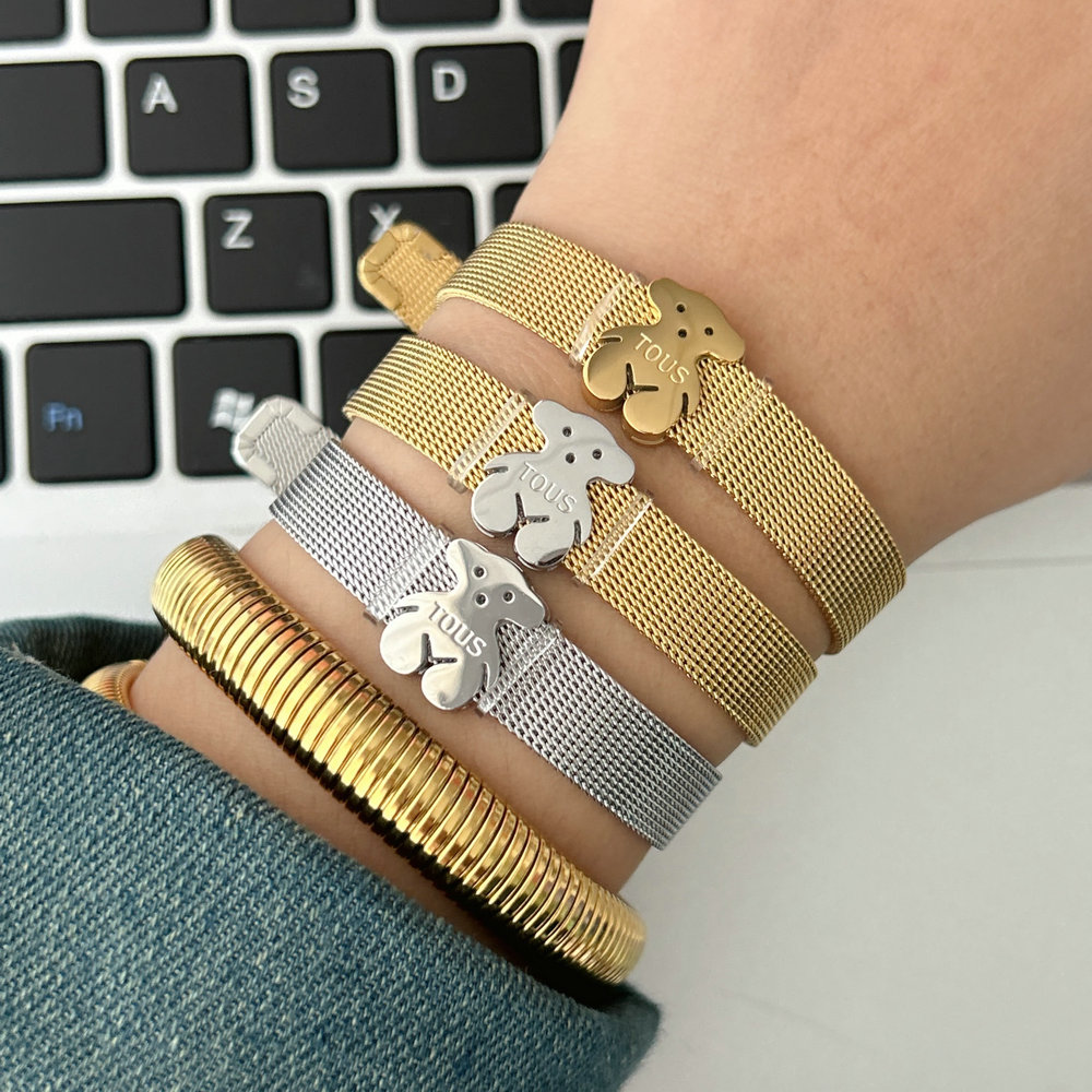 Stainless bear bangle