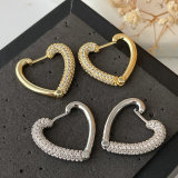 Pave heart earrings