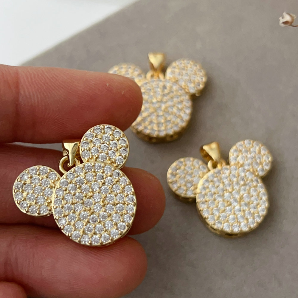 Pave zircon mickey charm