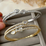 Pave heart bangle