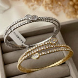Pave heart bangle