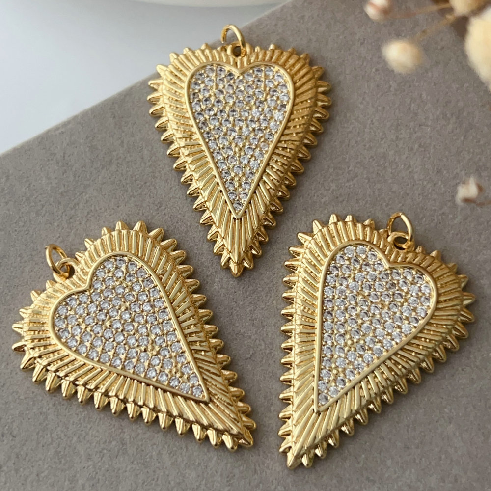 Pave heart charm