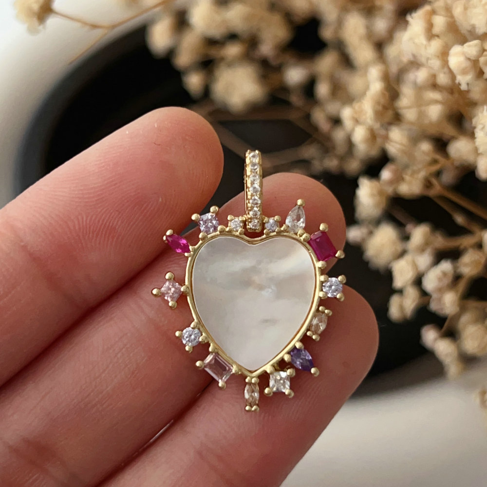 Pave heart charm