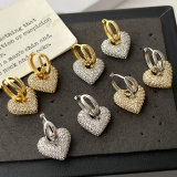 Small heart charm earrings