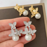 Pave butterfly earrings
