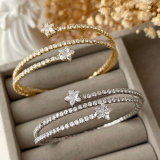 Pave star crystal bangle