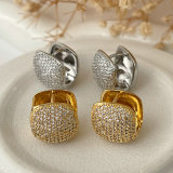 Pave square earrings