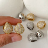 Pave zircon egg earrings