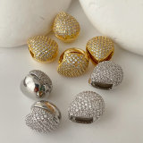 Pave zircon egg earrings