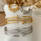 Pave nail set bangle with ring