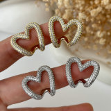Pave heart earrings