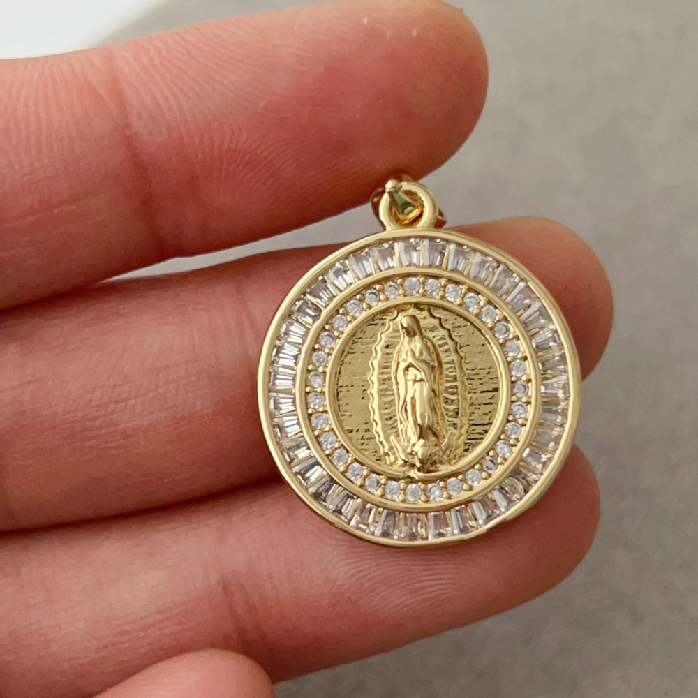 Religion round charm